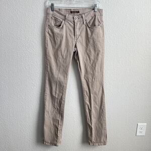 James Jeans Hunter Women's 28 Tan Khaki Straight Leg Mid Rise Stretch Denim